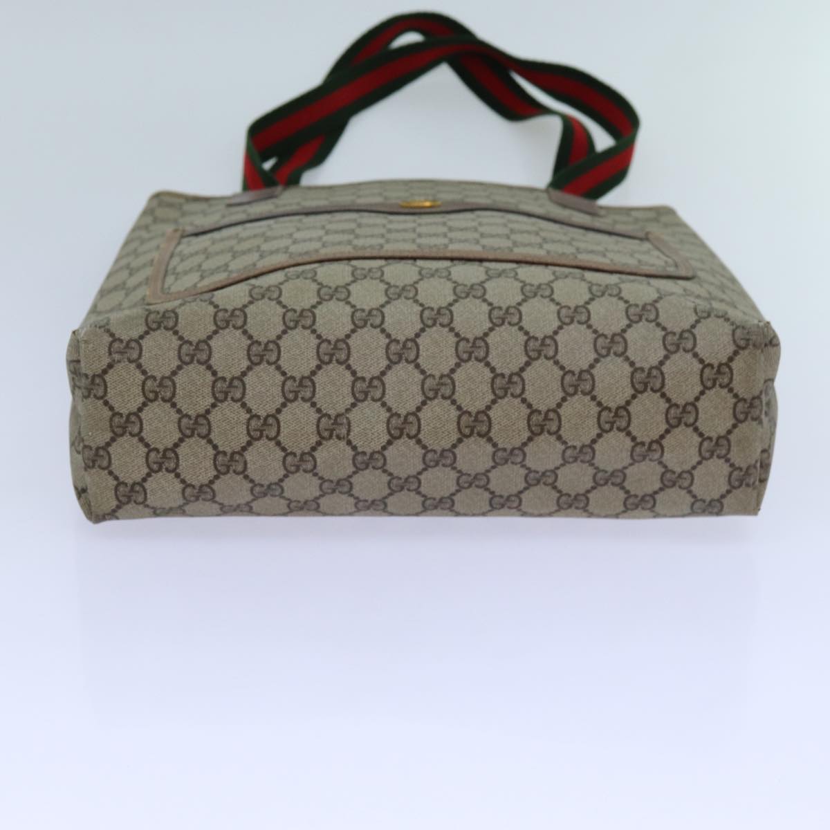 GUCCI GG Supreme Web Sherry Line Tote Bag Beige Red Green 39 02 003 71818