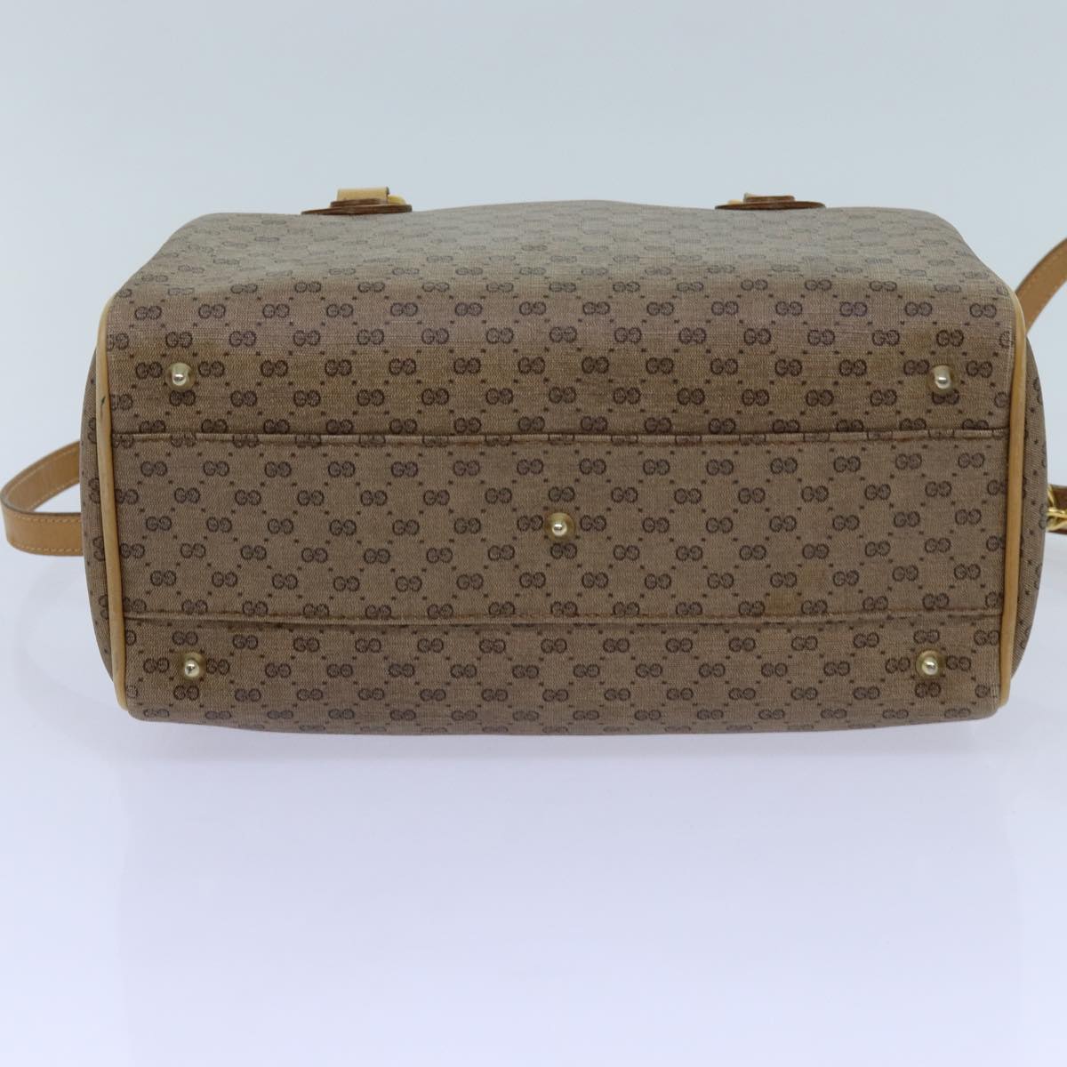 GUCCI Micro GG Supreme Hand Bag PVC Leather 2way Beige 71819