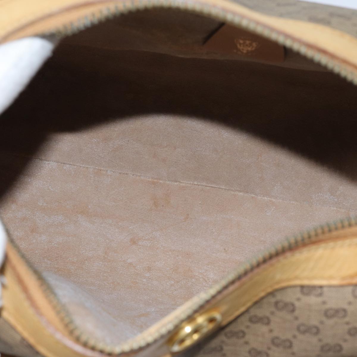 GUCCI Micro GG Supreme Hand Bag PVC Leather 2way Beige 71819