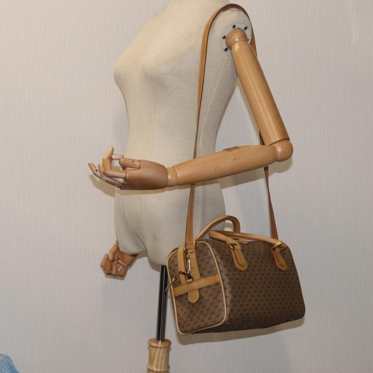 GUCCI Micro GG Supreme Hand Bag PVC Leather 2way Beige 71819