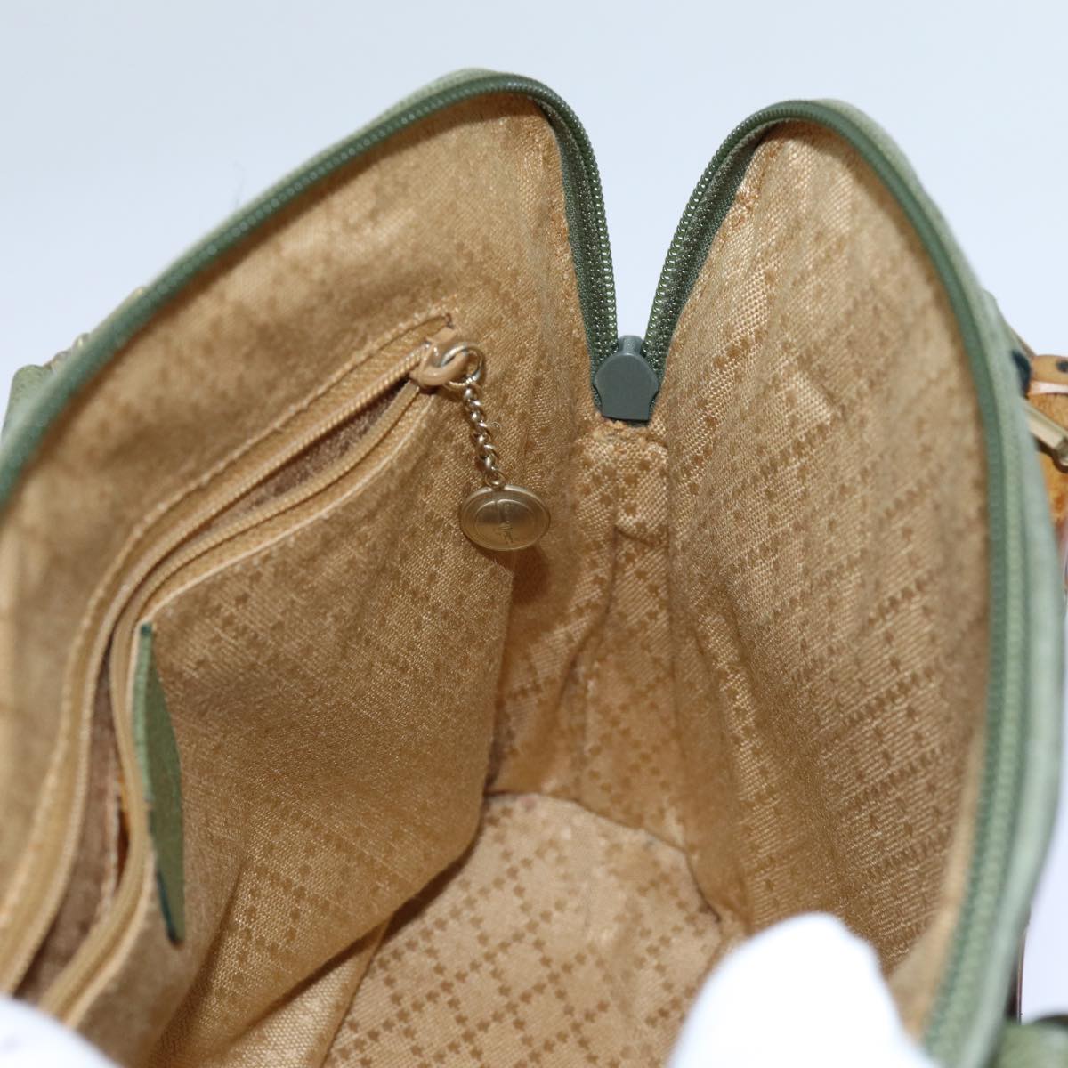 GUCCI Bamboo Hand Bag Suede 2way Green 000 1274 0290 71820