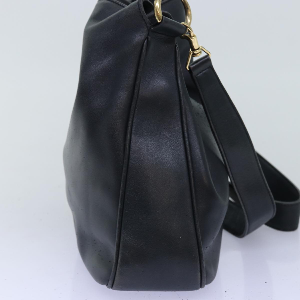 GUCCI Bamboo Shoulder Bag Leather 2way Black 71823