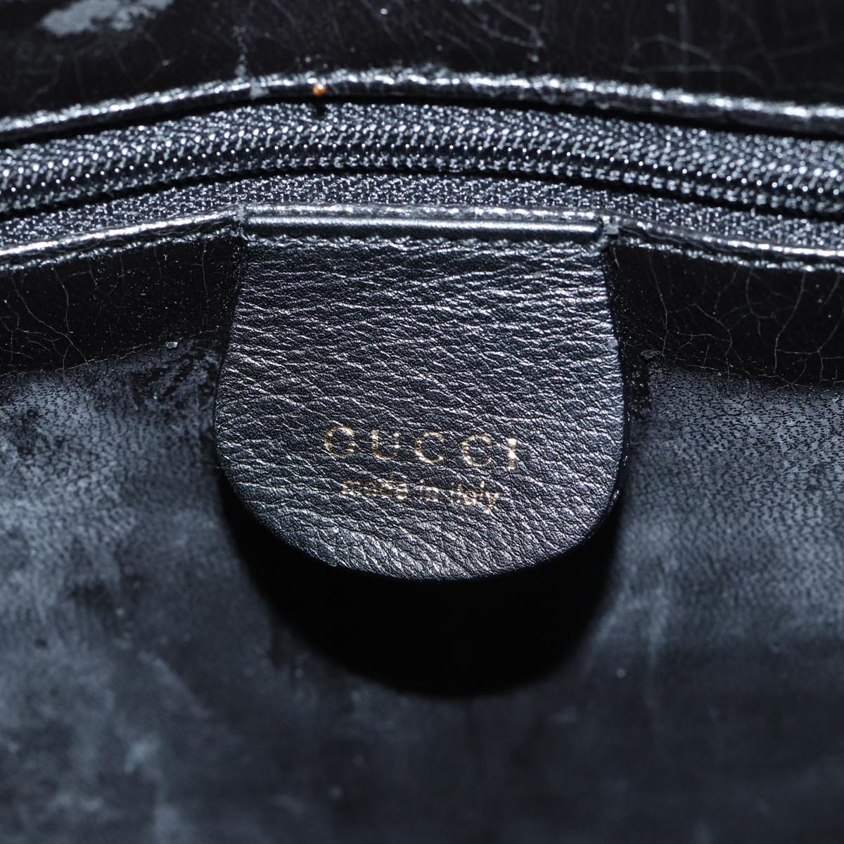 GUCCI Bamboo Shoulder Bag Leather 2way Black 71824