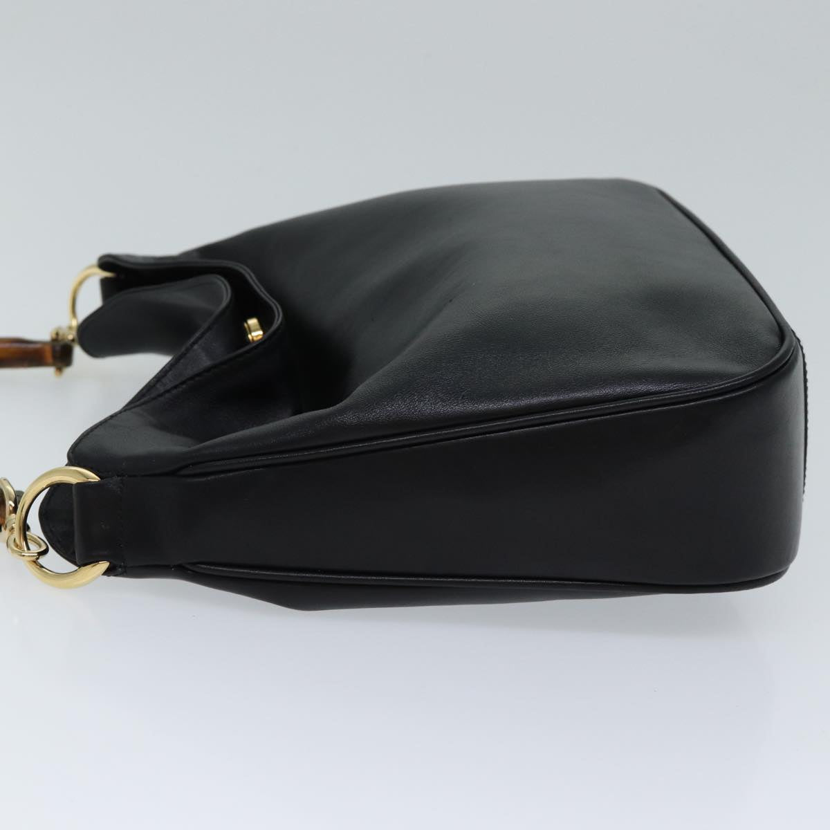 GUCCI Bamboo Shoulder Bag Leather 2way Black 71824