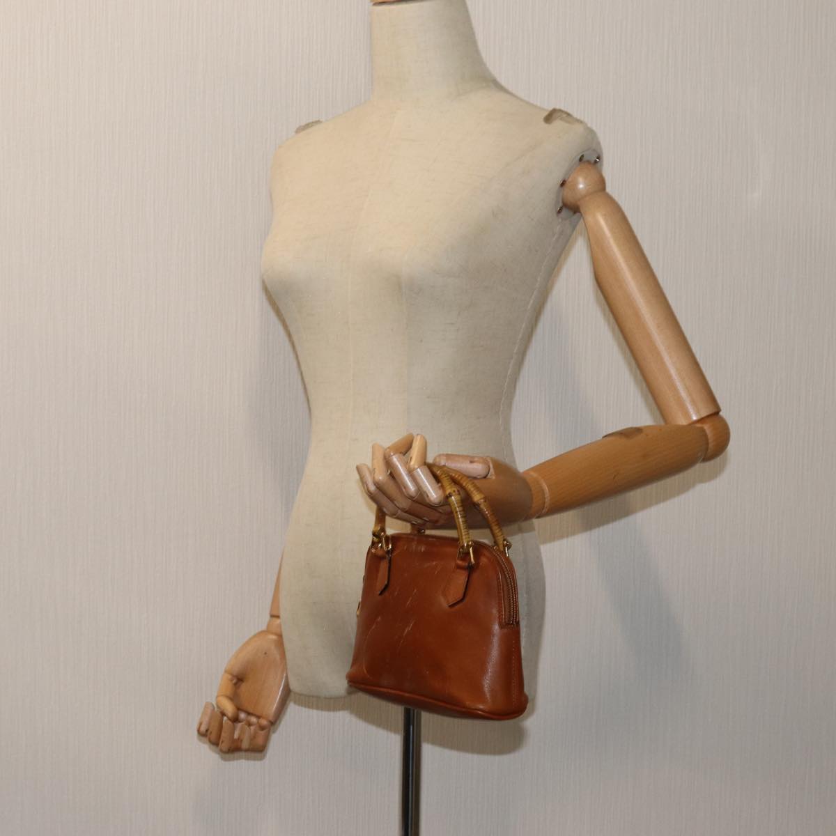 GUCCI Bamboo Hand Bag Leather Brown 007 2865 0231 71894