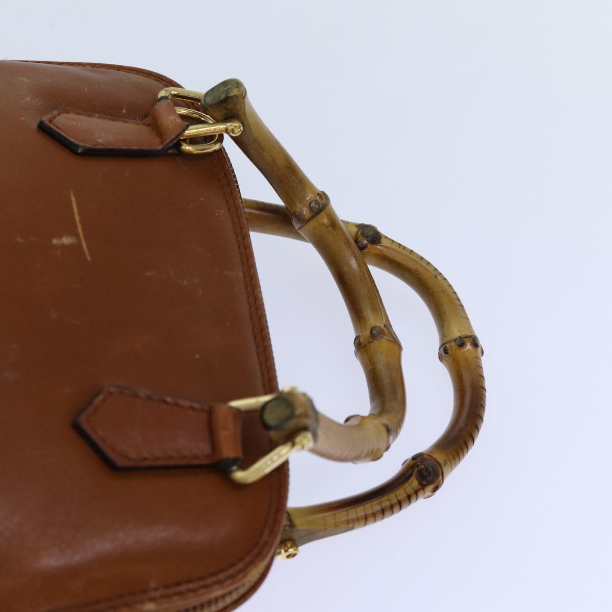 GUCCI Bamboo Hand Bag Leather Brown 007 2865 0231 71894