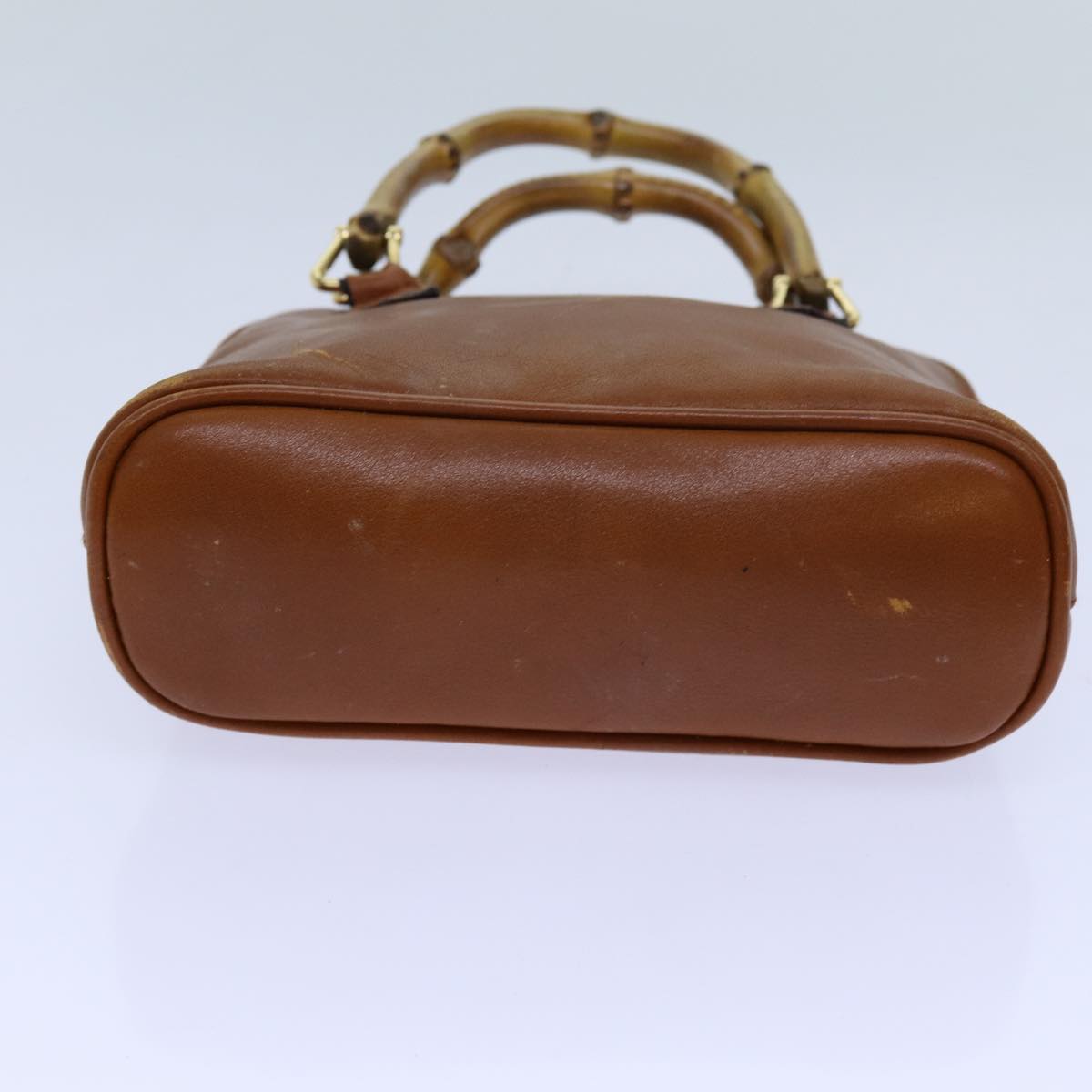 GUCCI Bamboo Hand Bag Leather Brown 007 2865 0231 71894