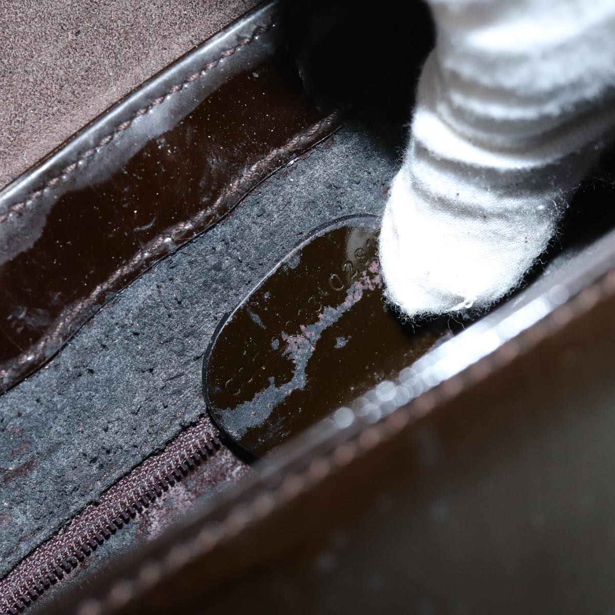 GUCCI Shoulder Bag Patent leather Brown 71917