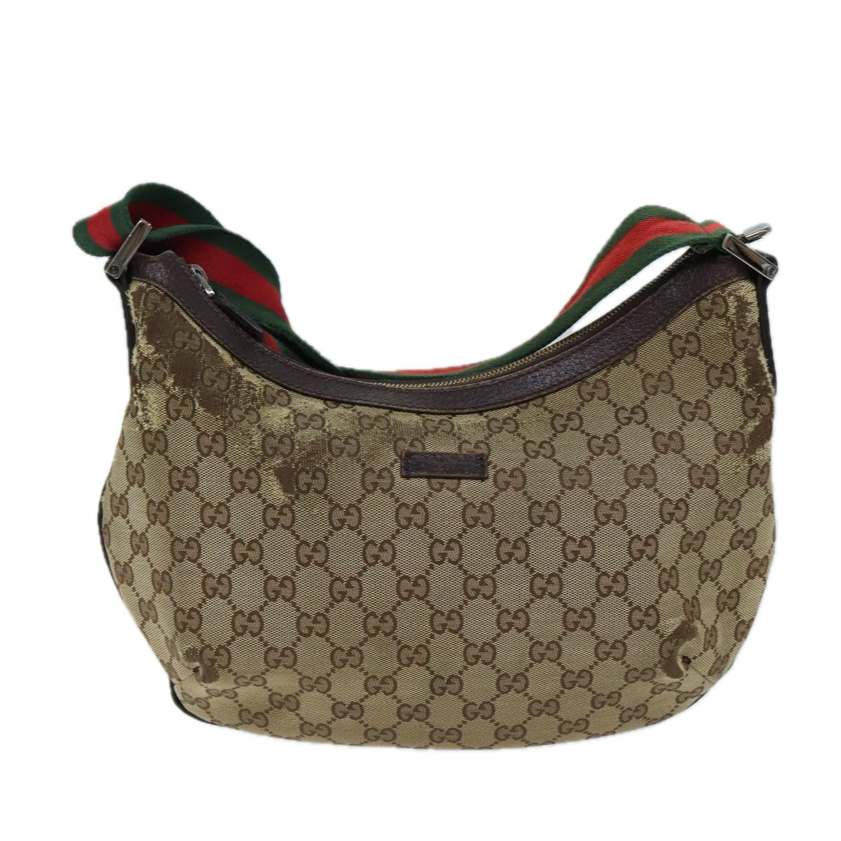 GUCCI GG Canvas Web Sherry Line Shoulder Bag Beige Red Green 181092 71918