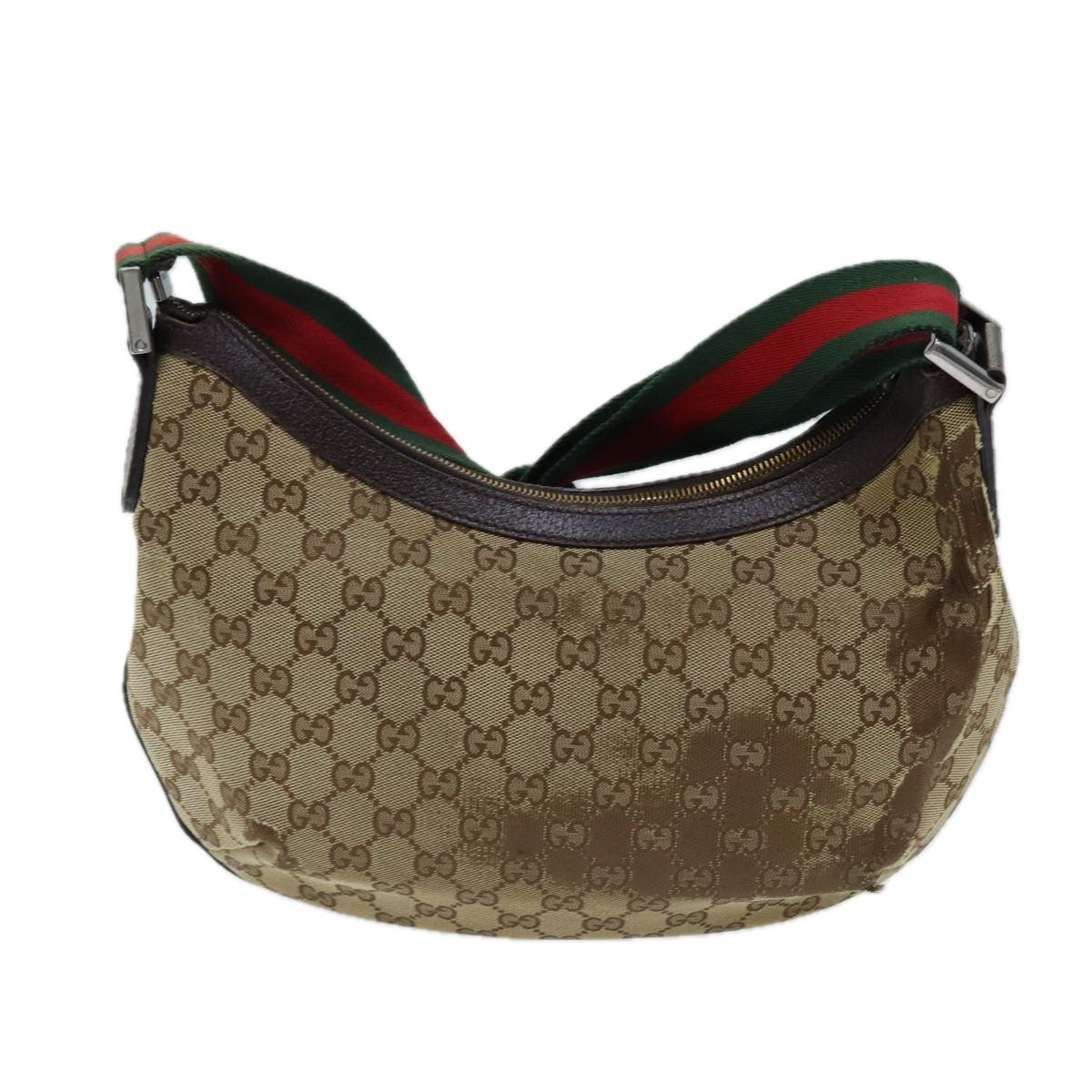 GUCCI GG Canvas Web Sherry Line Shoulder Bag Beige Red Green 181092 71918