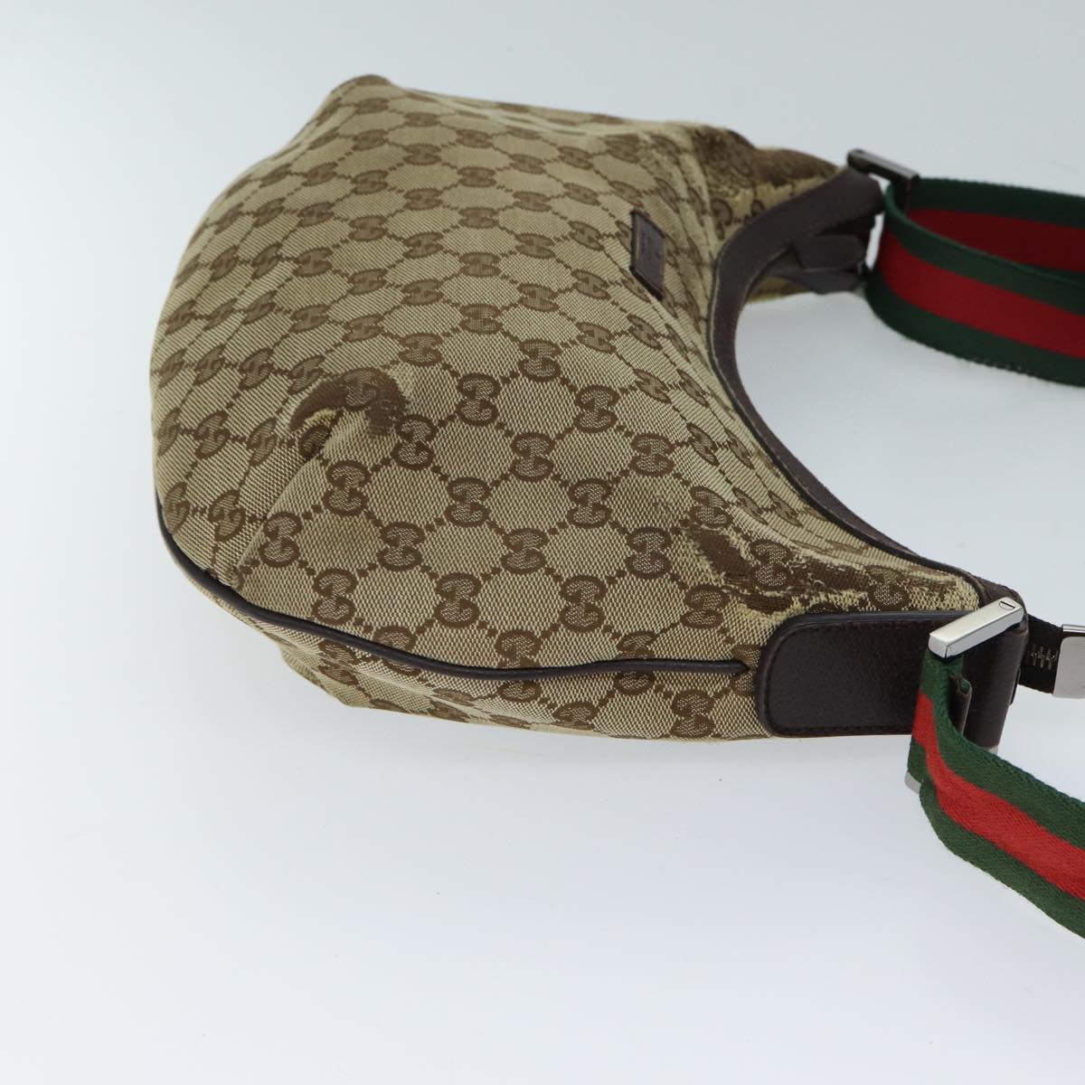 GUCCI GG Canvas Web Sherry Line Shoulder Bag Beige Red Green 181092 71918