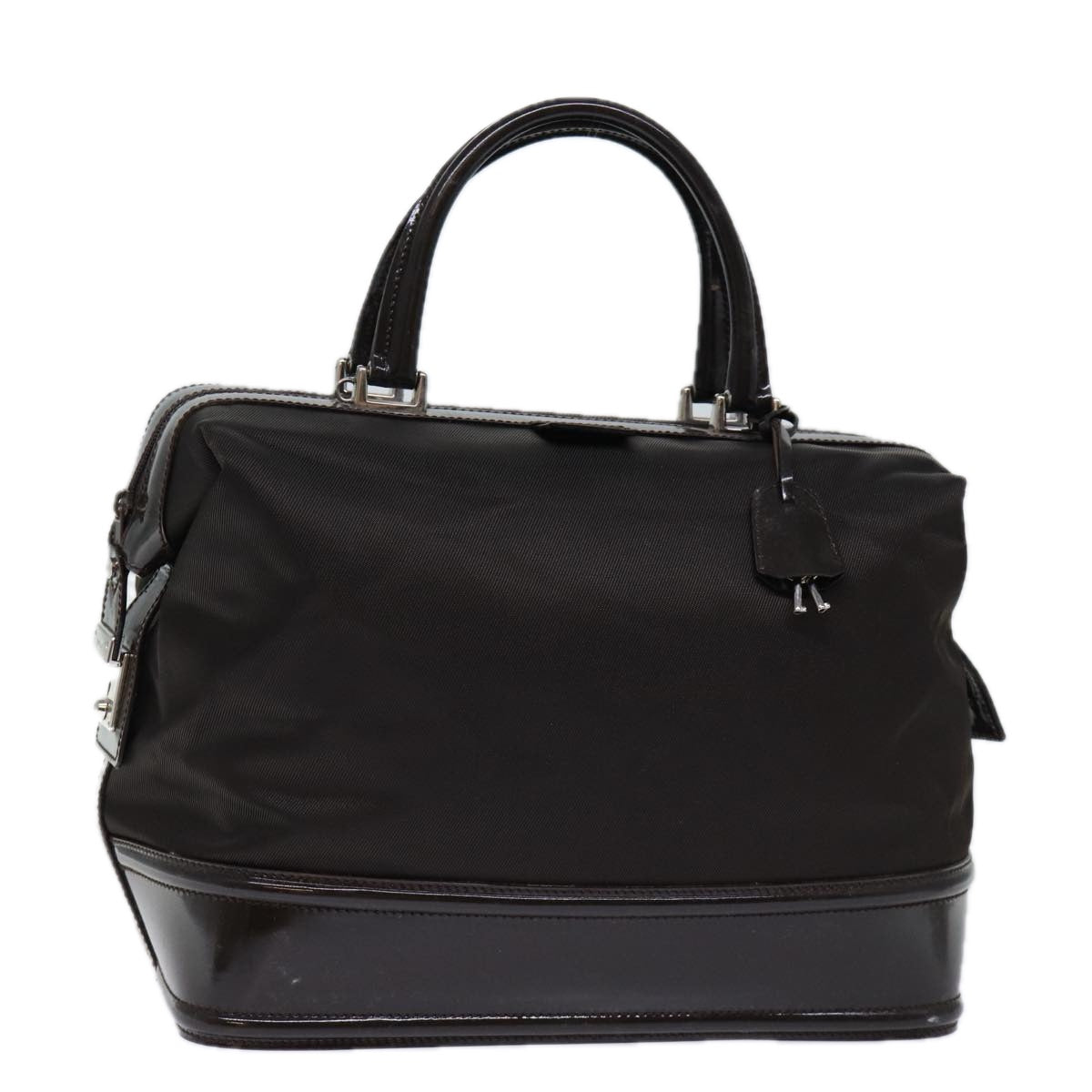 GUCCI Hand Bag Patent Nylon Brown 013 2122 2298 71922
