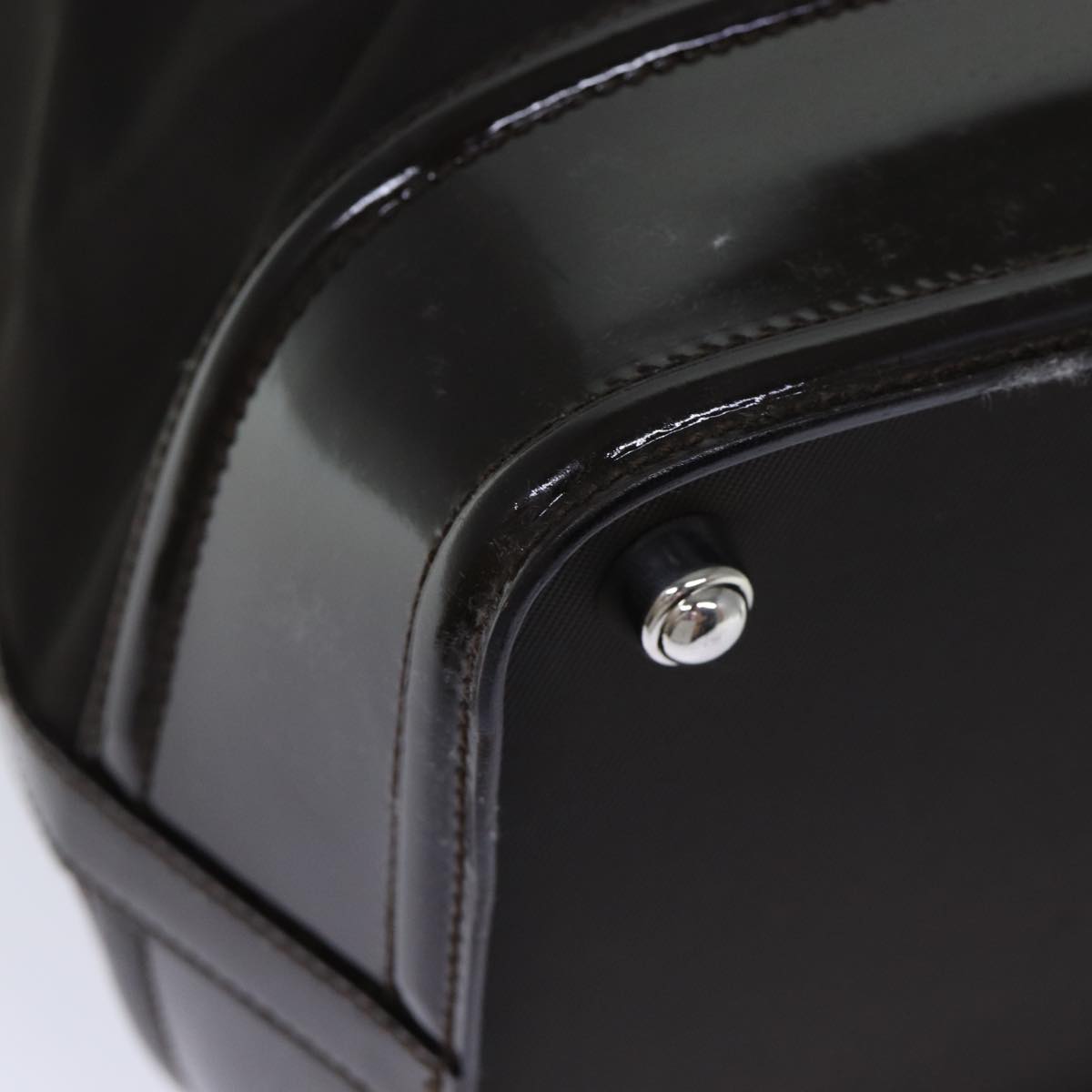 GUCCI Hand Bag Patent Nylon Brown 013 2122 2298 71922