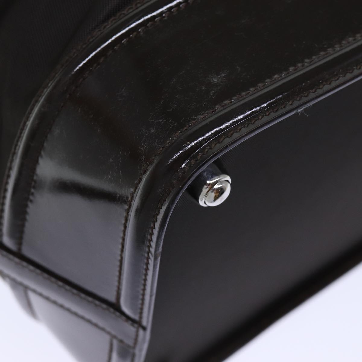 GUCCI Hand Bag Patent Nylon Brown 013 2122 2298 71922
