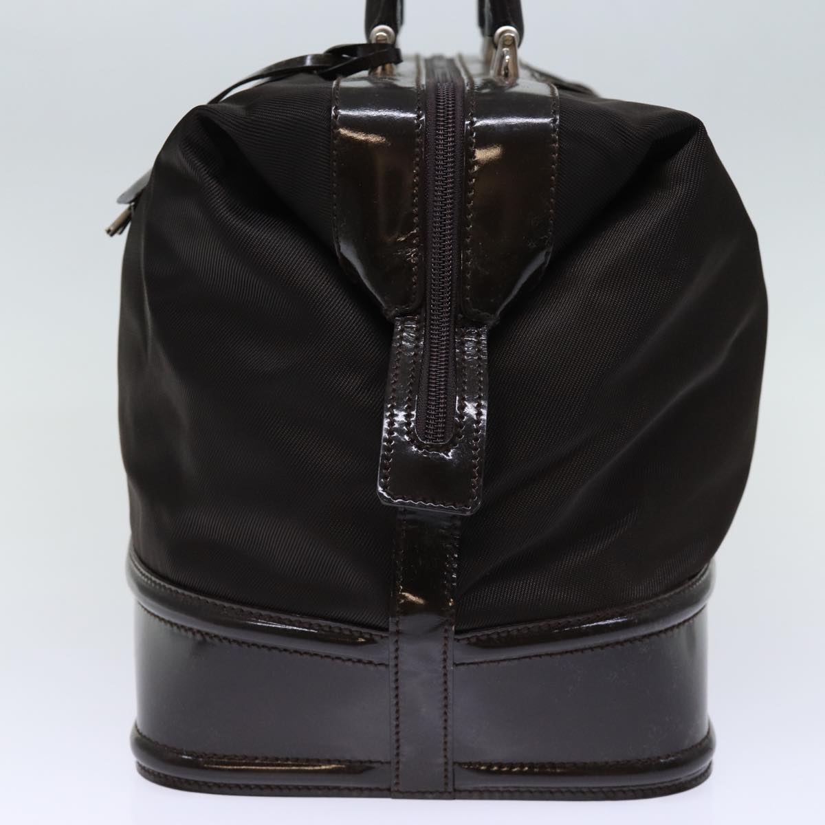 GUCCI Hand Bag Patent Nylon Brown 013 2122 2298 71922