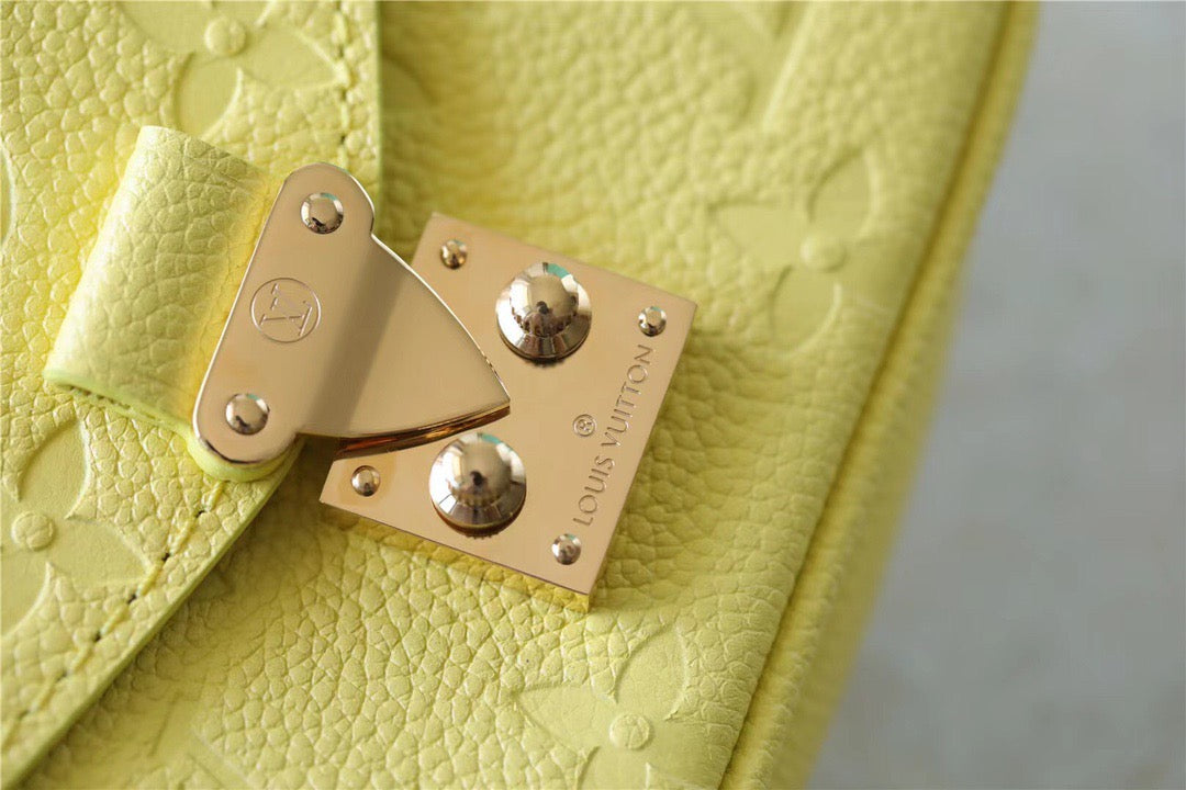 LV Micro Metis Monogram Empreinte Yellow For Women, WomenÃ¢â‚¬â„¢s Handbags, Shoulder And Crossbody Bags 5.5in/14cm LV M81407