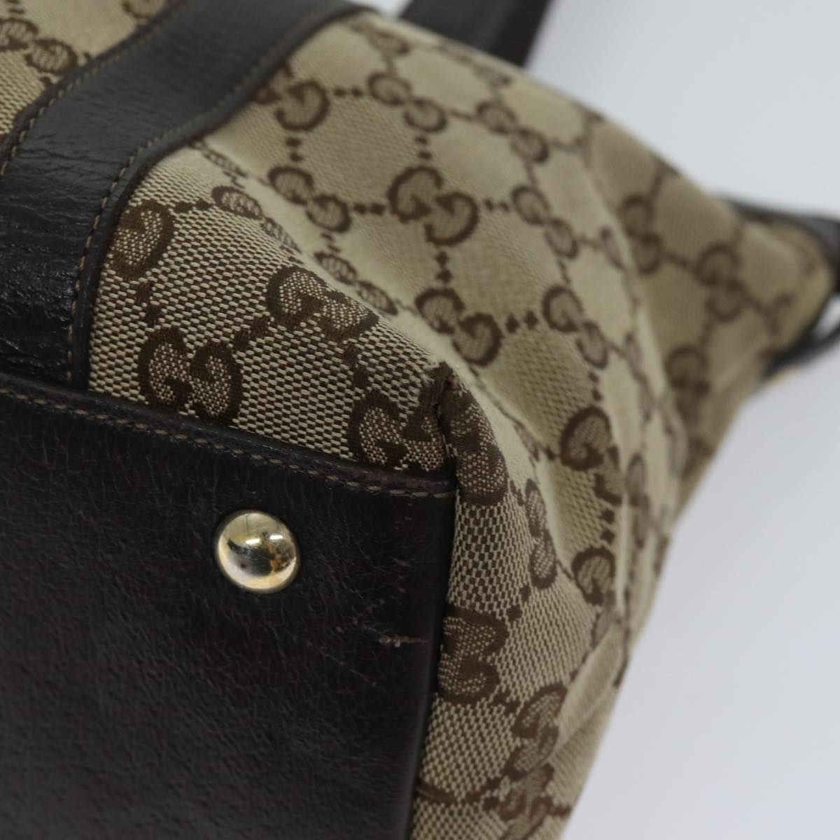 GUCCI GG Canvas Shoulder Bag Beige 141470 72027