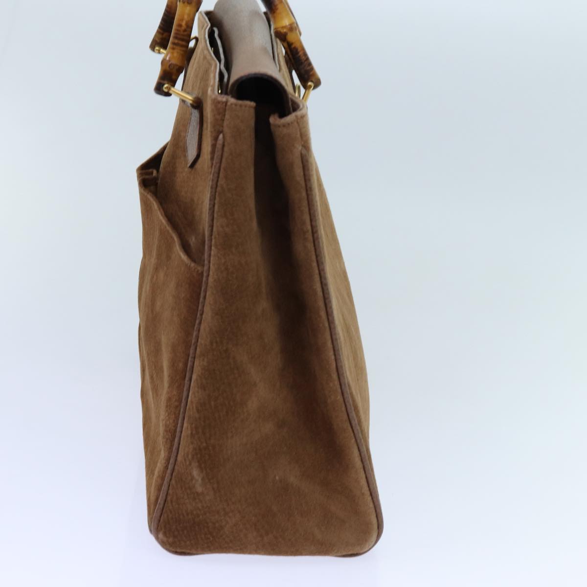 GUCCI Bamboo Hand Bag Suede 2way Brown 002 123 0322 72032