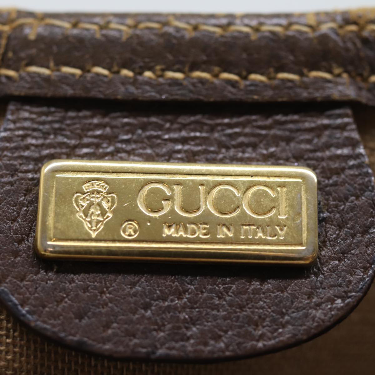 GUCCI GG Canvas Web Sherry Line Tote Bag PVC Beige Green Red 72147