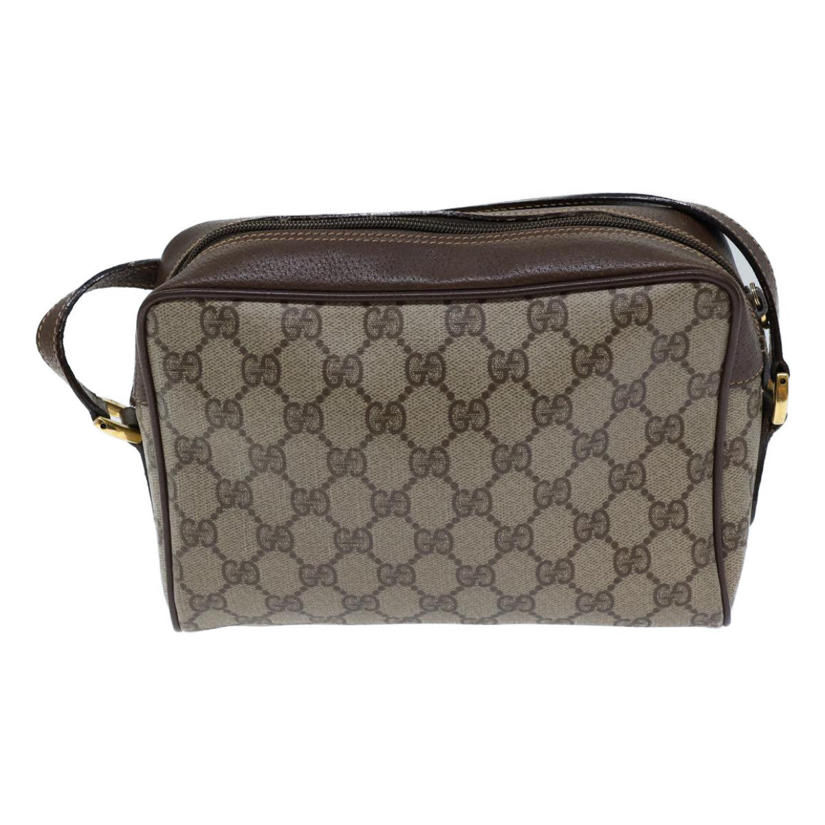 GUCCI GG Canvas Web Sherry Line Shoulder Bag PVC Beige Green Red 72150
