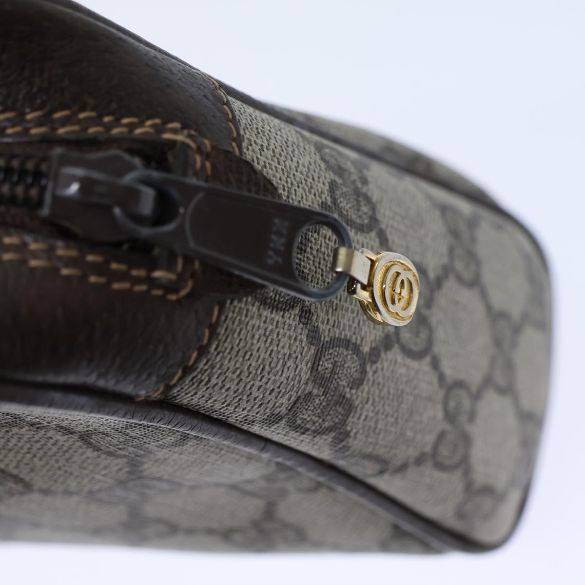 GUCCI GG Canvas Web Sherry Line Clutch Bag PVC Beige Green Red 72151