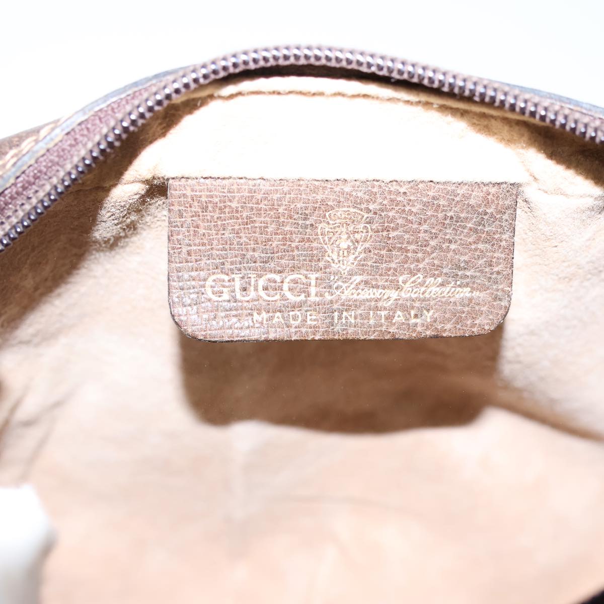 GUCCI GG Canvas Web Sherry Line Clutch Bag PVC Beige Green Red 72151