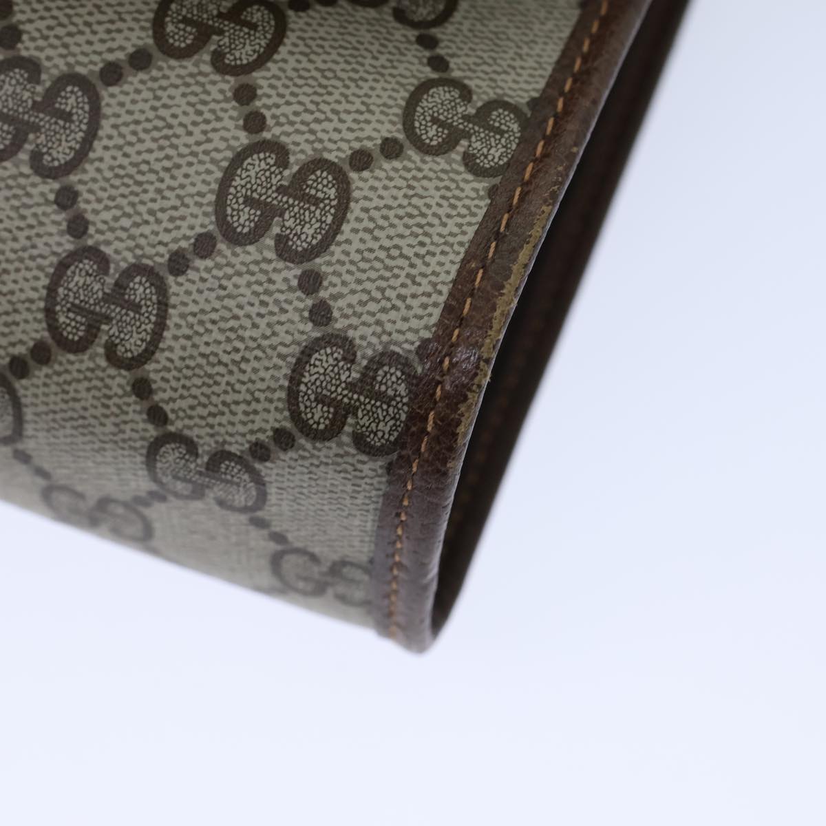 GUCCI GG Canvas Web Sherry Line Clutch Bag PVC Beige Green Red 72156