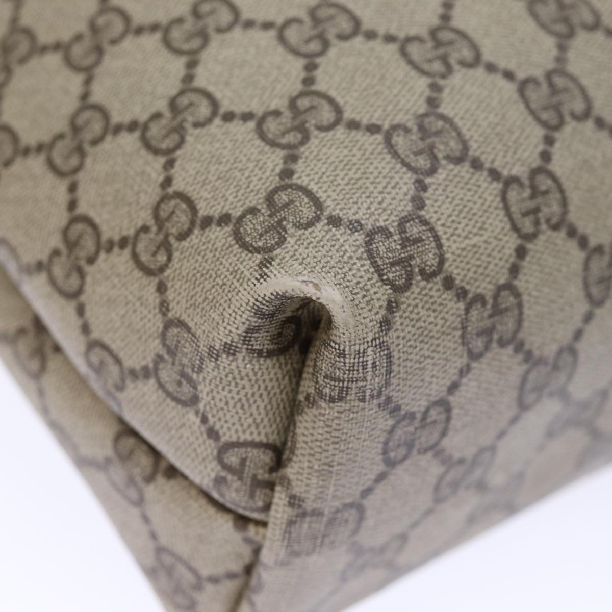 GUCCI GG Canvas Web Sherry Line Tote Bag PVC Beige Green Red 72160