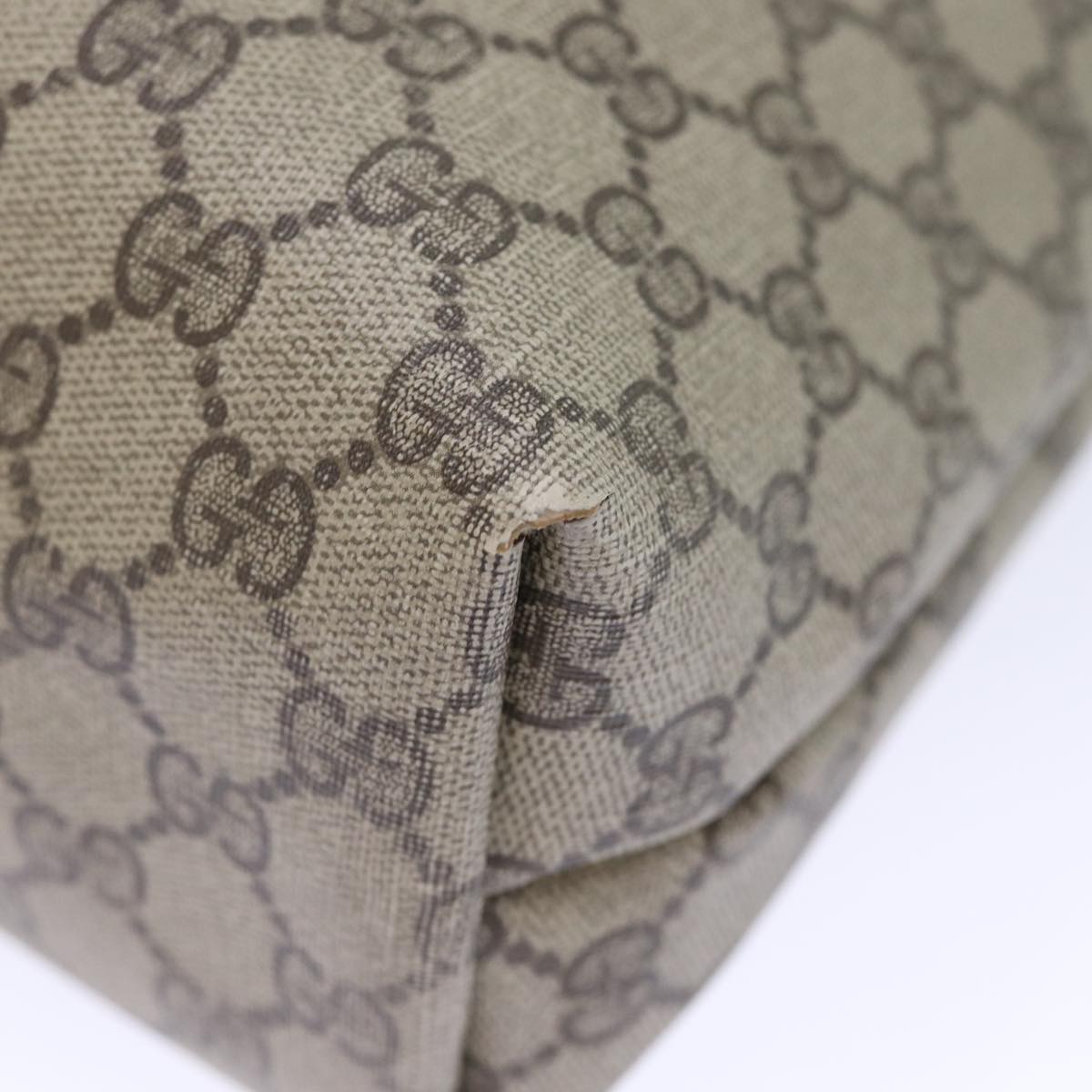 GUCCI GG Canvas Web Sherry Line Tote Bag PVC Beige Green Red 72160
