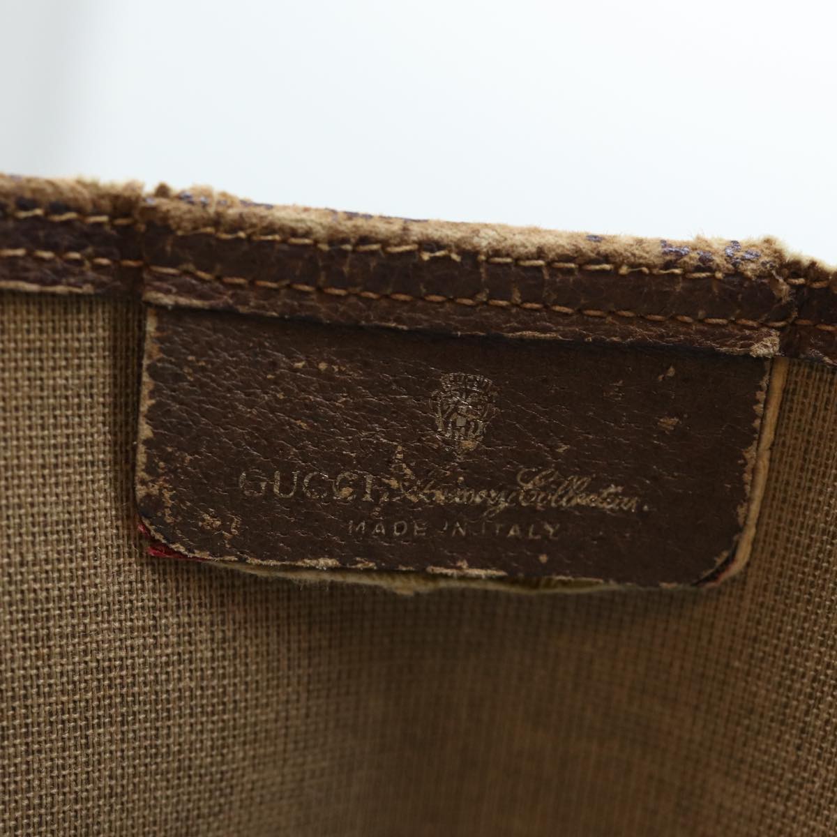 GUCCI GG Canvas Web Sherry Line Tote Bag PVC Beige Green Red 72160