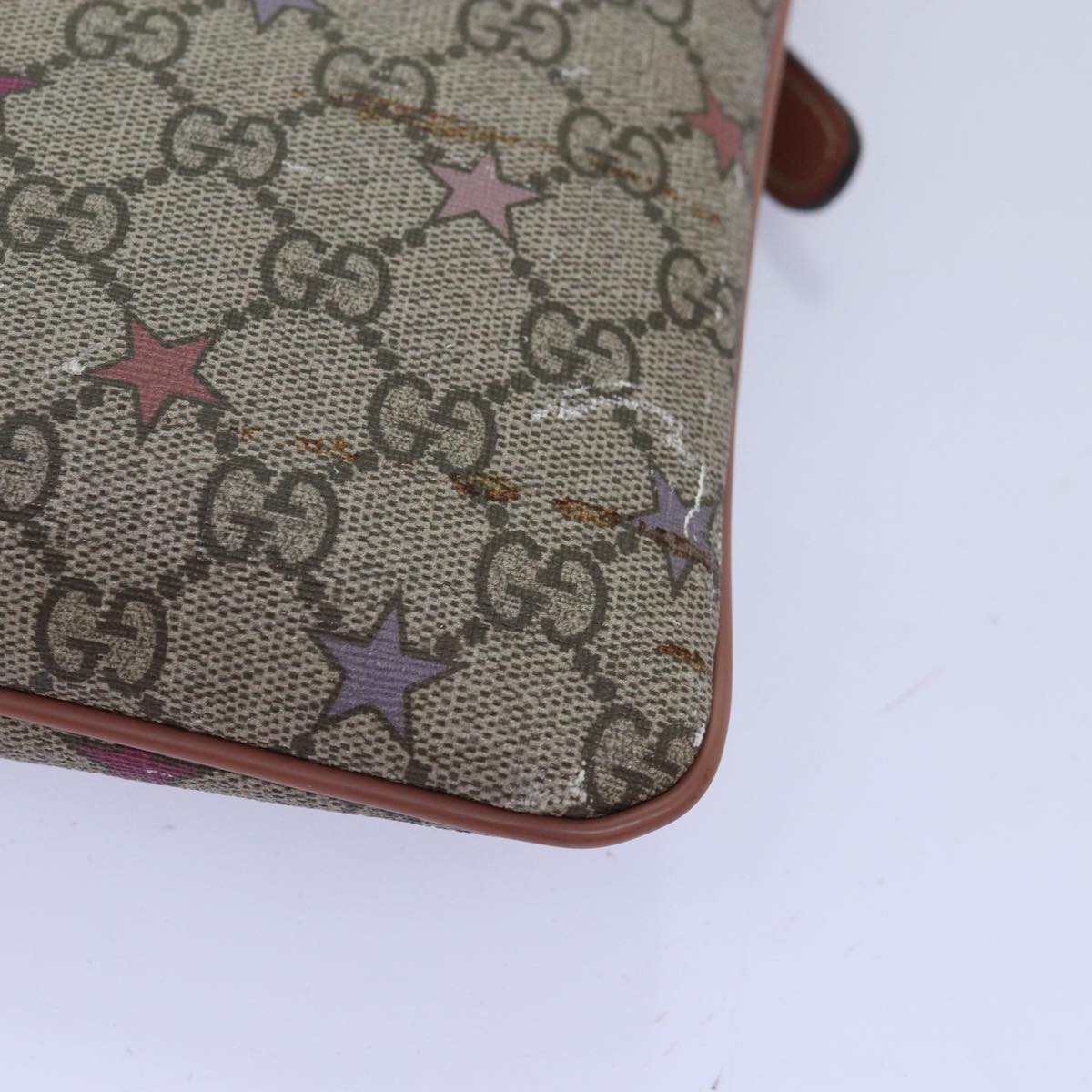 GUCCI GG Supreme Shoulder Bag PVC Beige 295257 72293