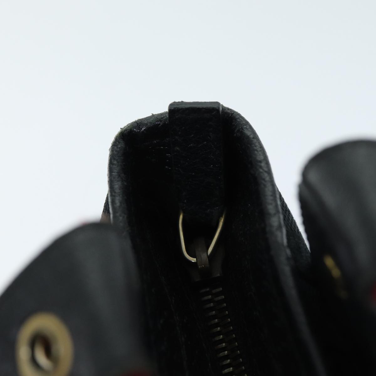 GUCCI GG Canvas Web Sherry Line Hand Bag Black Red Green 144188 72294