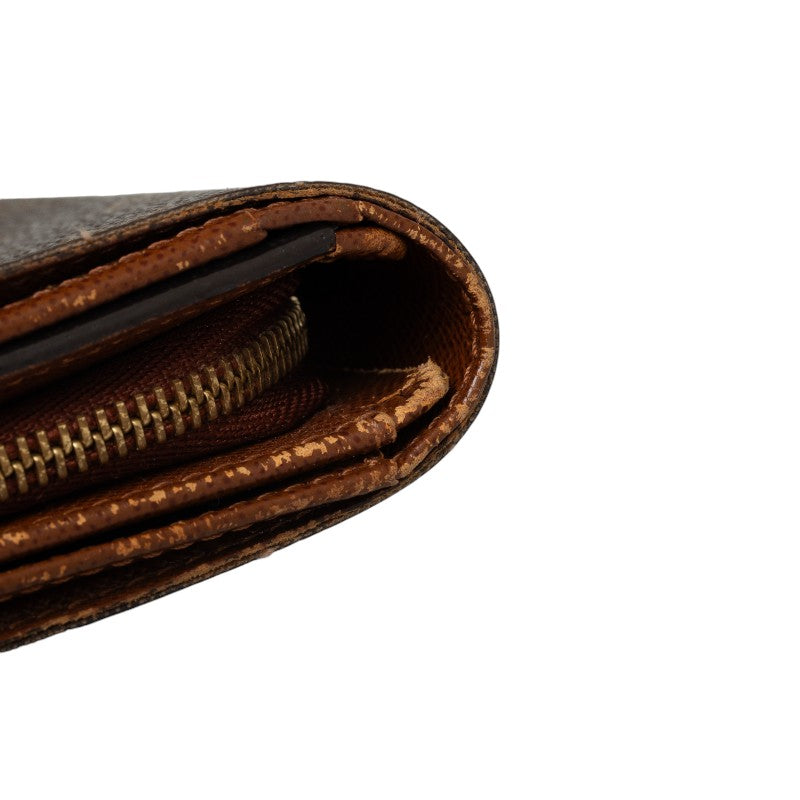 Louis Vuitton Monogram M61730 Double Folded Wallet PVC/Leather Brown