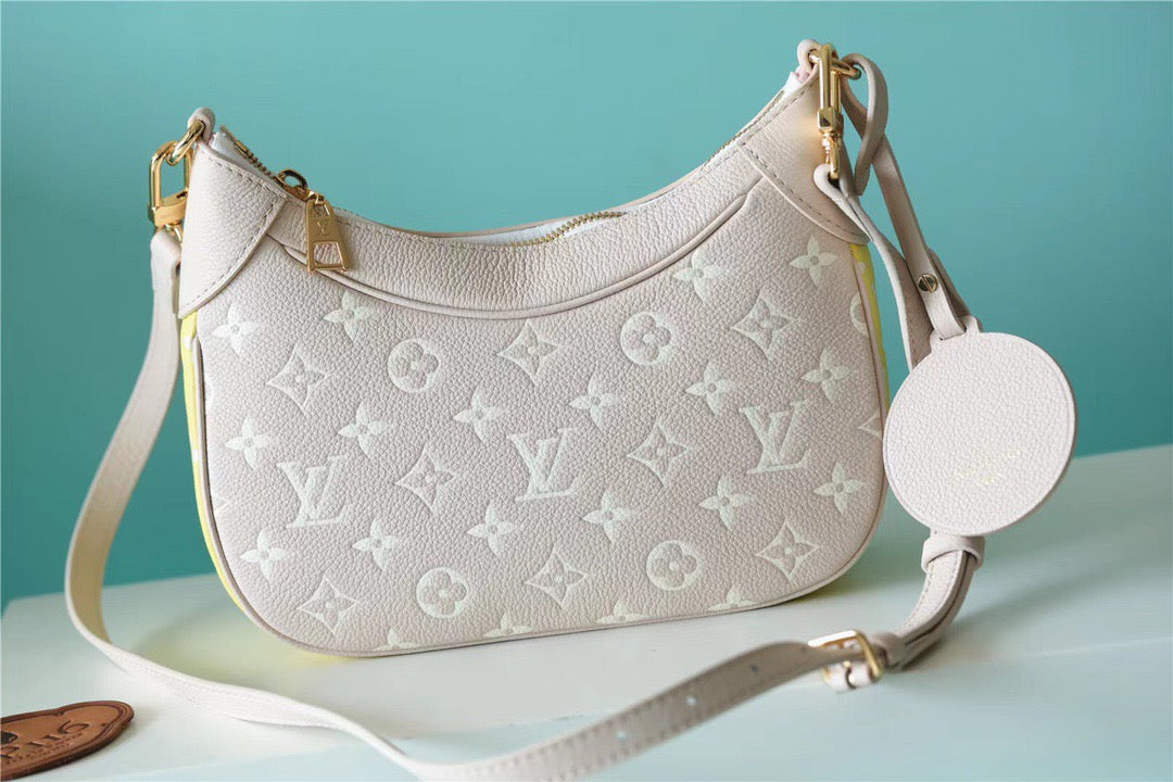 LV Bagatelle GLAMI Monogram Empreinte Beige / Pink / Yellow For Women,  Shoulder And Crossbody Bags 22cm/8.7in LV M46113