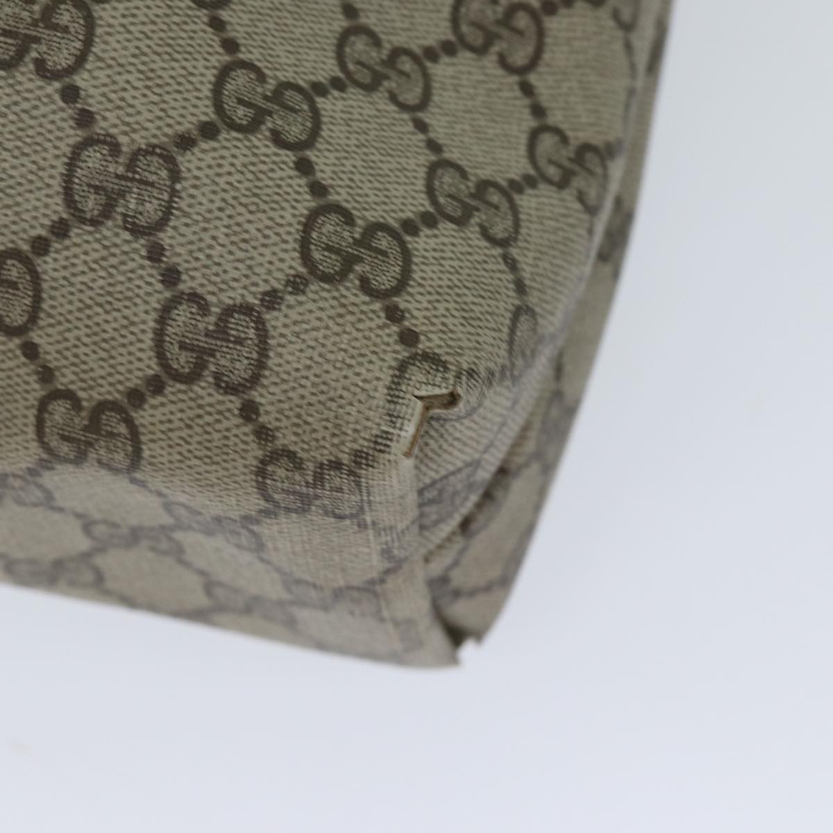 GUCCI GG Canvas Web Sherry Line Tote Bag PVC Beige Green Red 72413