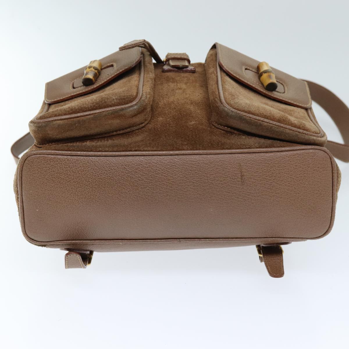 GUCCI Bamboo Backpack Suede Brown 003 2058 0016 72436