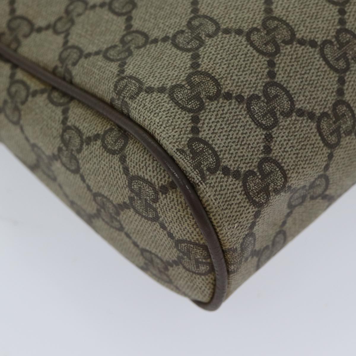 GUCCI GG Supreme Web Sherry Line Clutch Bag PVC Beige Red 89 01 012 72452