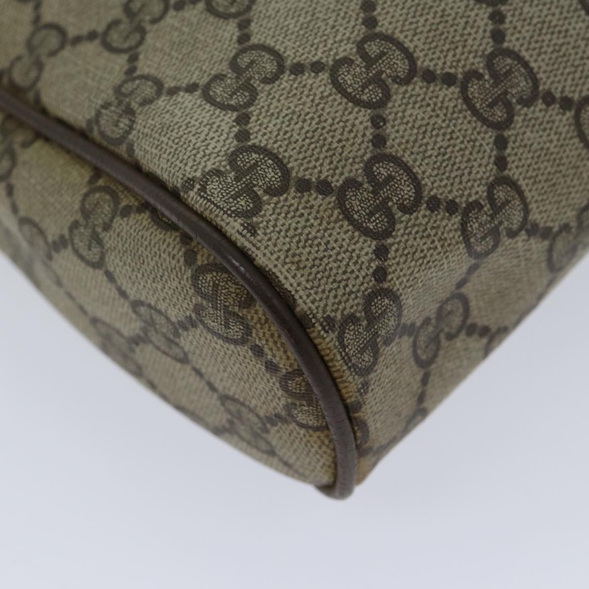 GUCCI GG Supreme Web Sherry Line Clutch Bag PVC Beige Red 89 01 012 72452