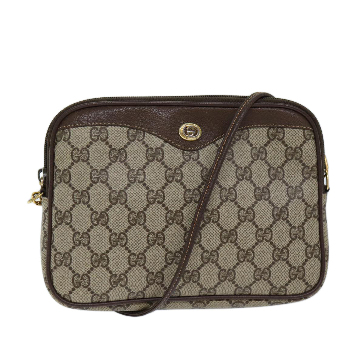 GUCCI GG Supreme Shoulder Bag PVC Beige 97 02 068 72481
