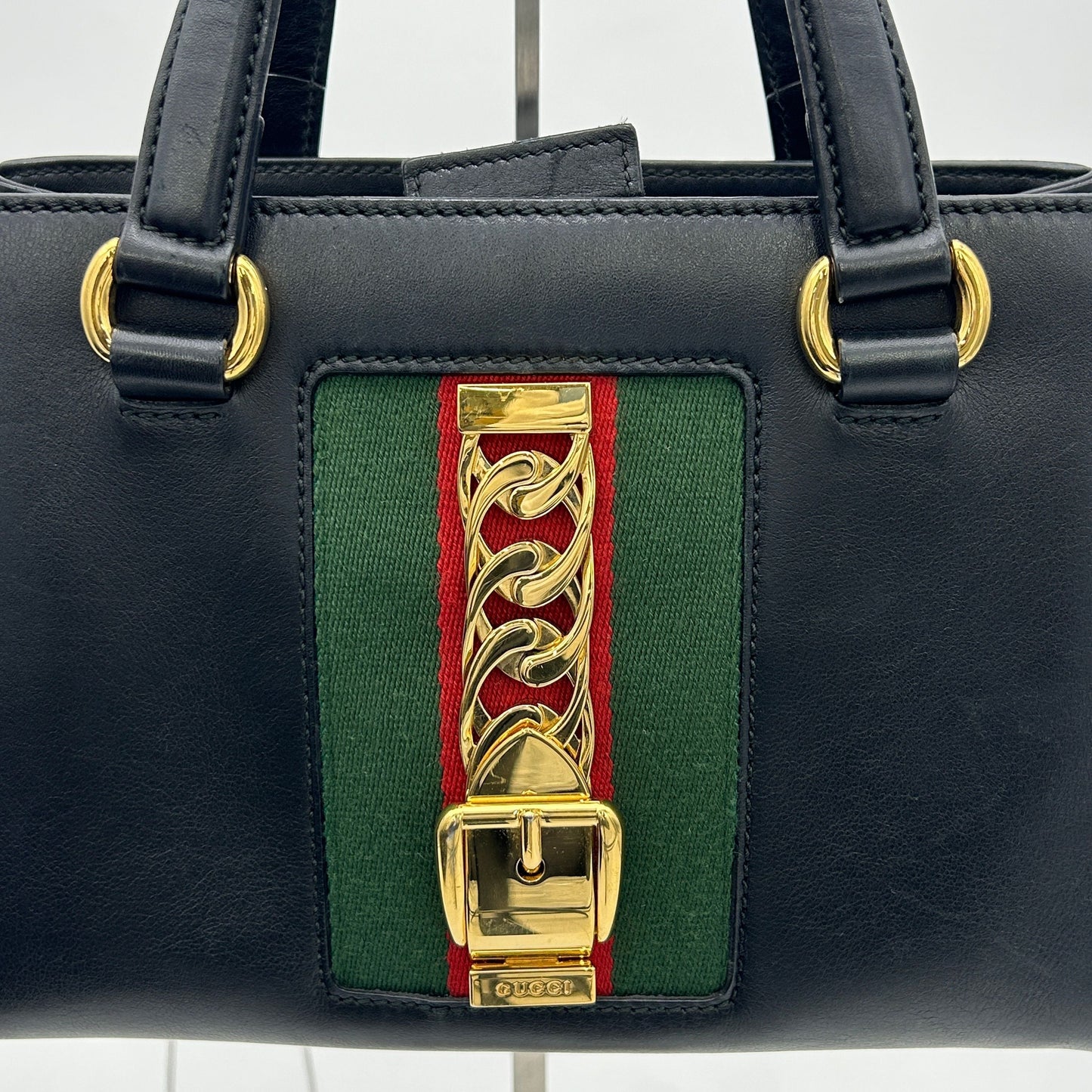 GLM-- Sylvie Handbag  Leather Black Plain for Women LA25981
