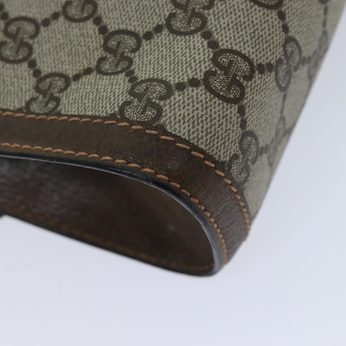 GUCCI GG Supreme Web Sherry Line Clutch Bag PVC Beige Red 89 01 006 72501