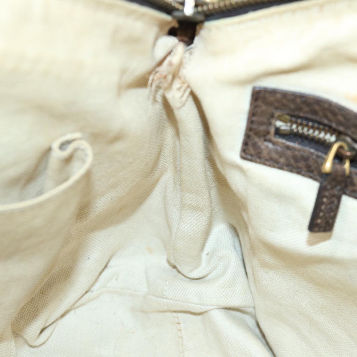 GUCCI GG Canvas Bamboo Hand Bag Beige 339002 72514