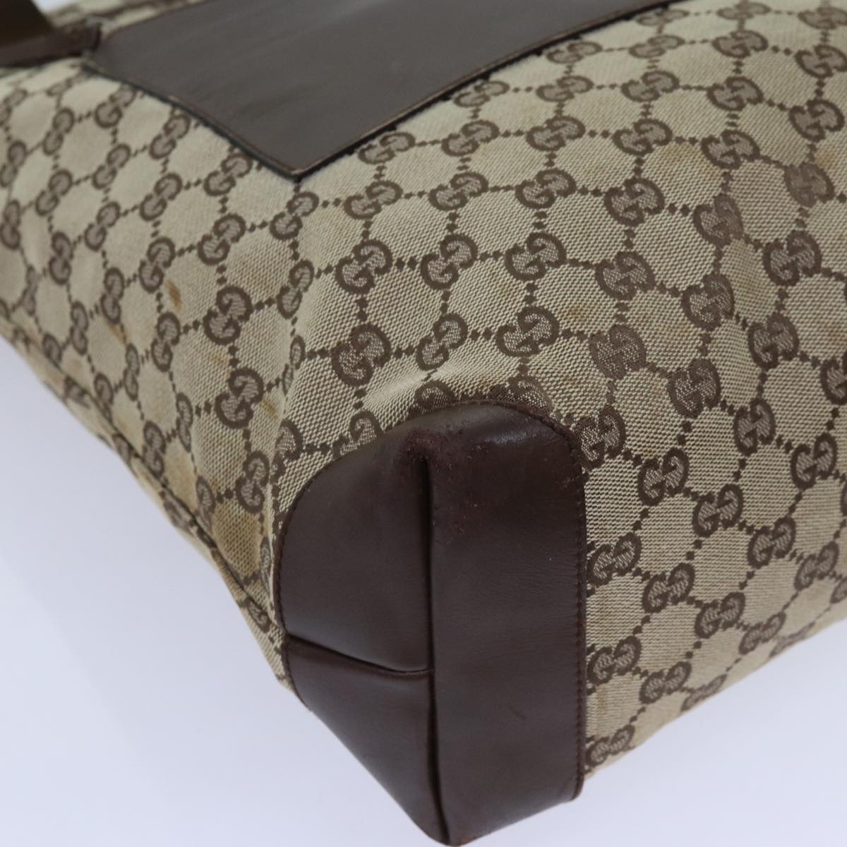 GUCCI GG Canvas Tote Bag Beige Brown 72517
