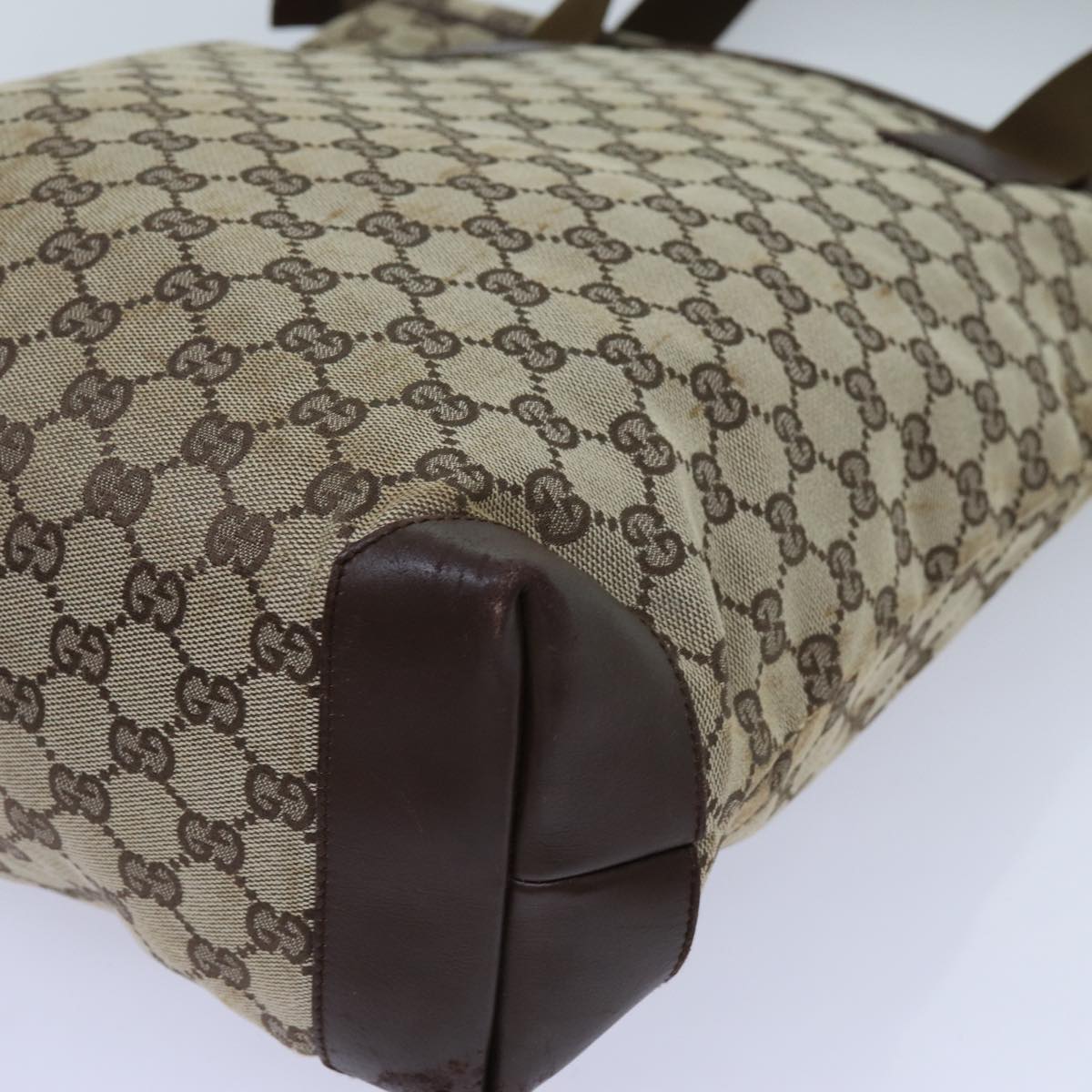 GUCCI GG Canvas Tote Bag Beige Brown 72517