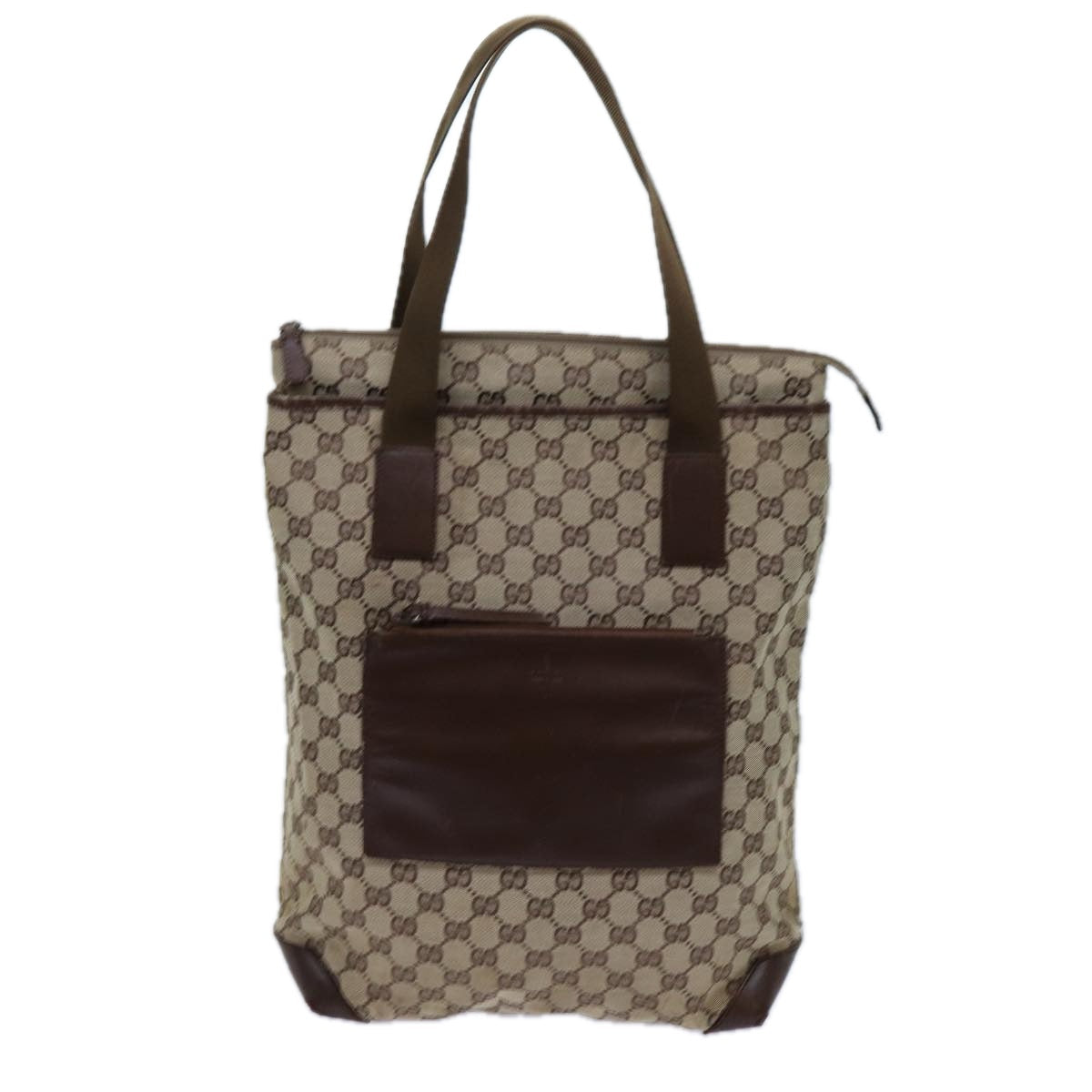 GUCCI GG Canvas Tote Bag Beige Brown 72517