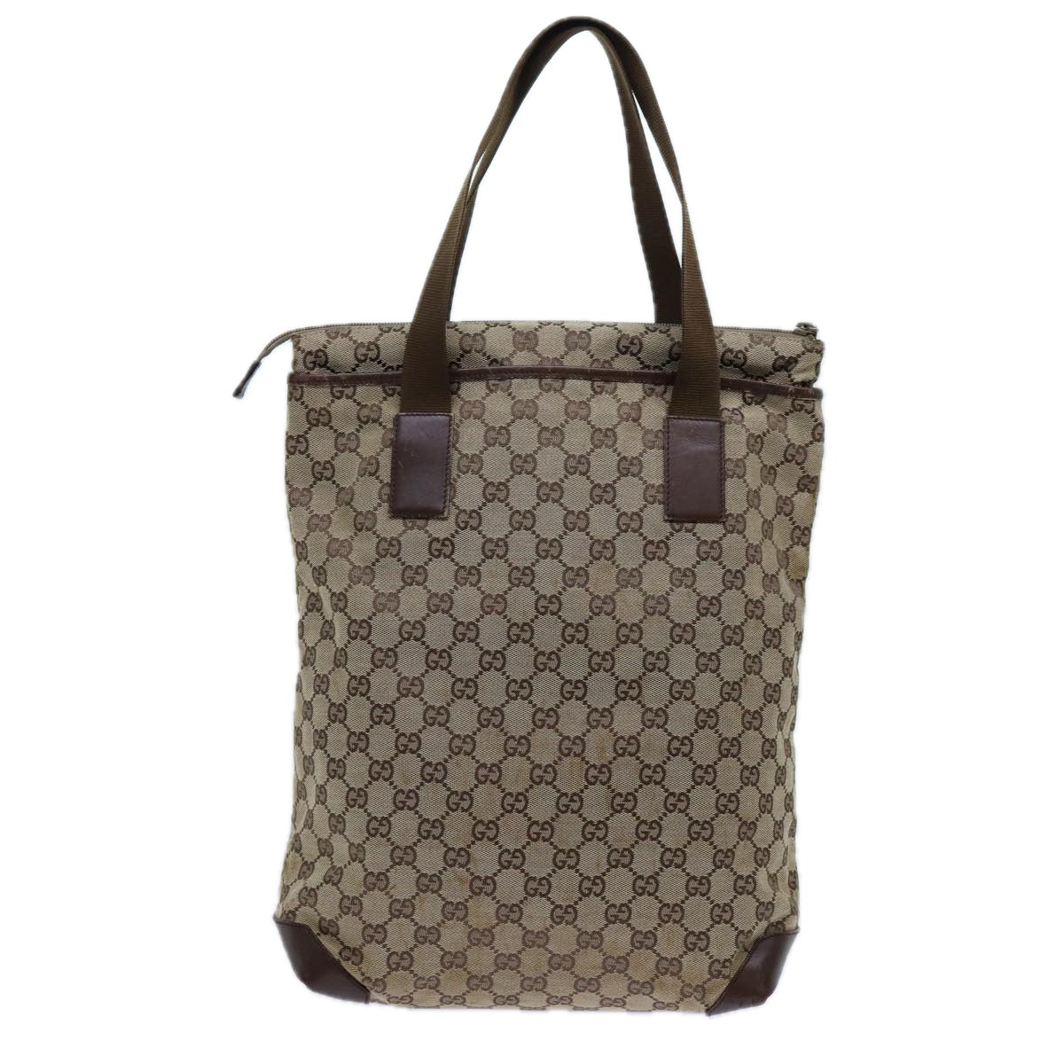 GUCCI GG Canvas Tote Bag Beige Brown 72517