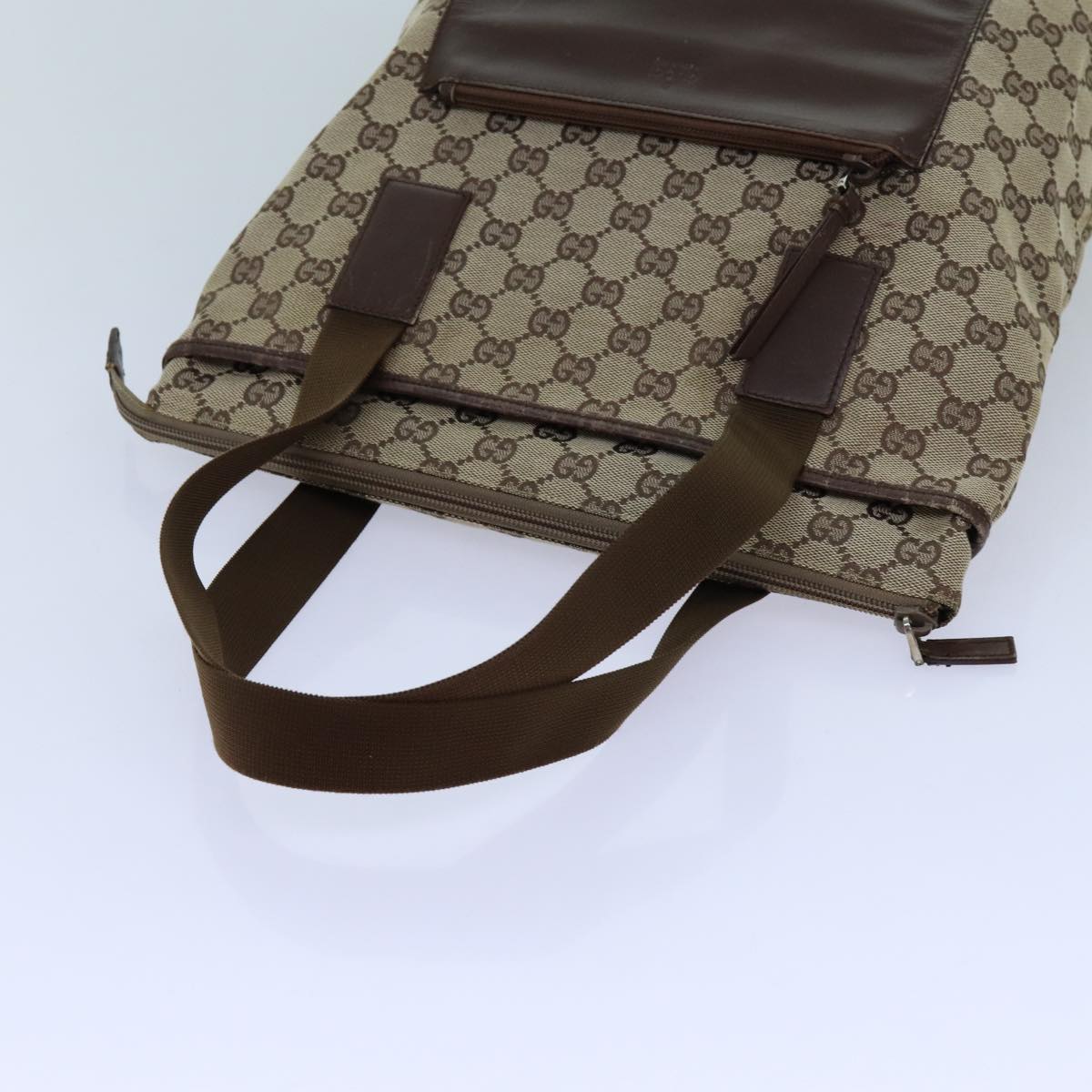 GUCCI GG Canvas Tote Bag Beige Brown 72517
