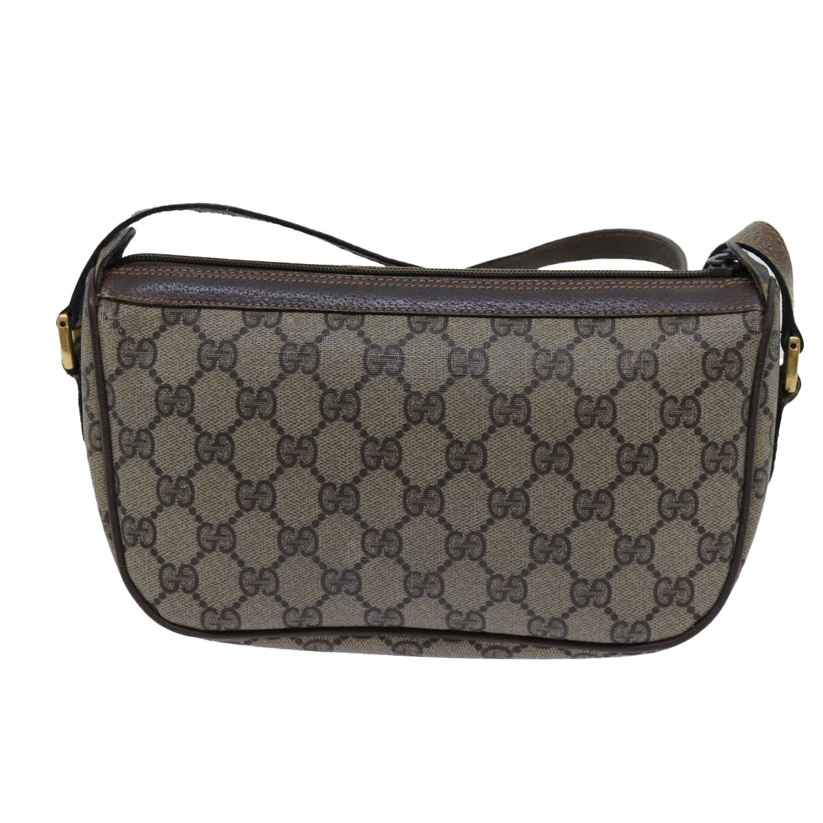 GUCCI GG Canvas Web Sherry Line Shoulder Bag PVC Beige Green Red 72543