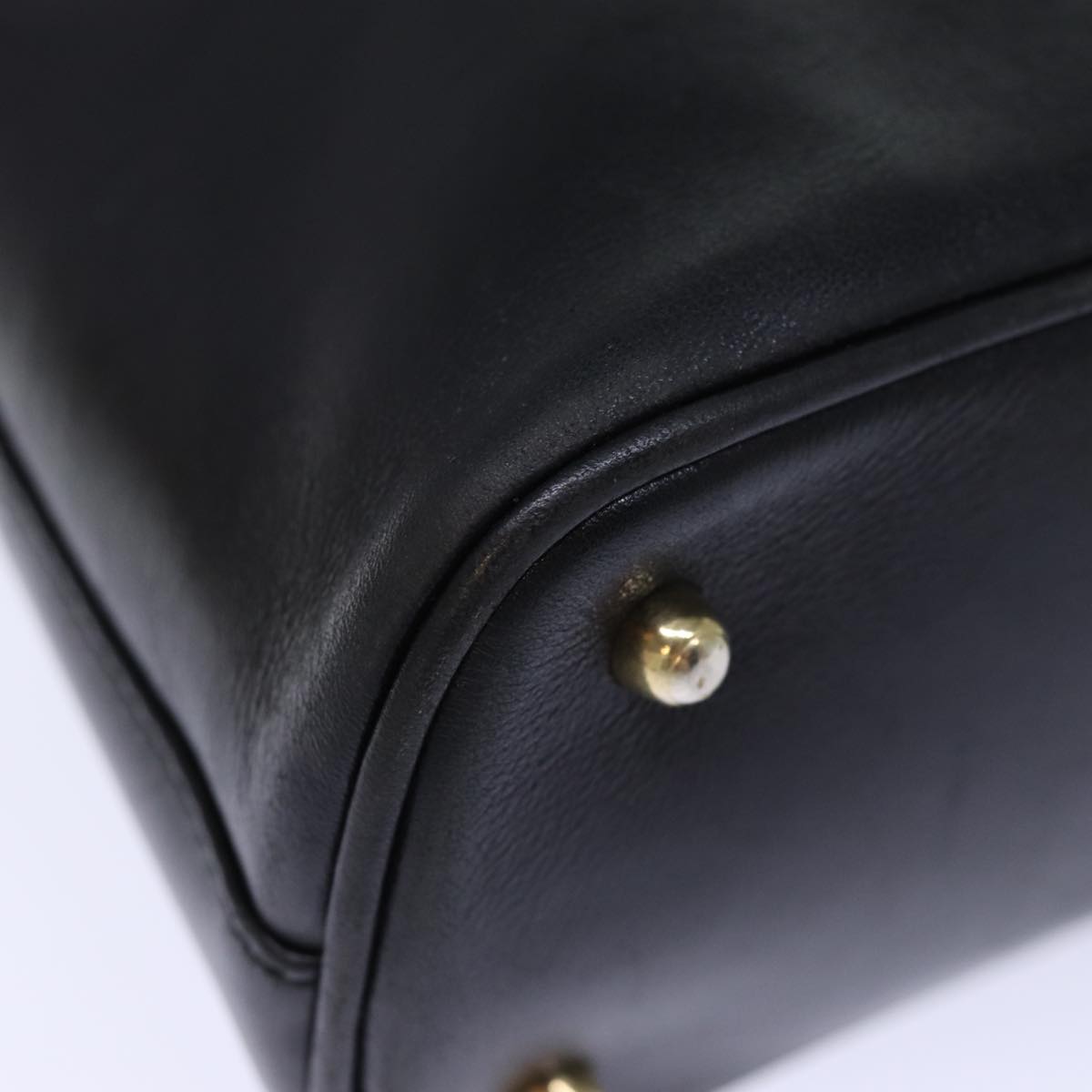 GUCCI Bamboo Hand Bag Leather 2way Black 72549