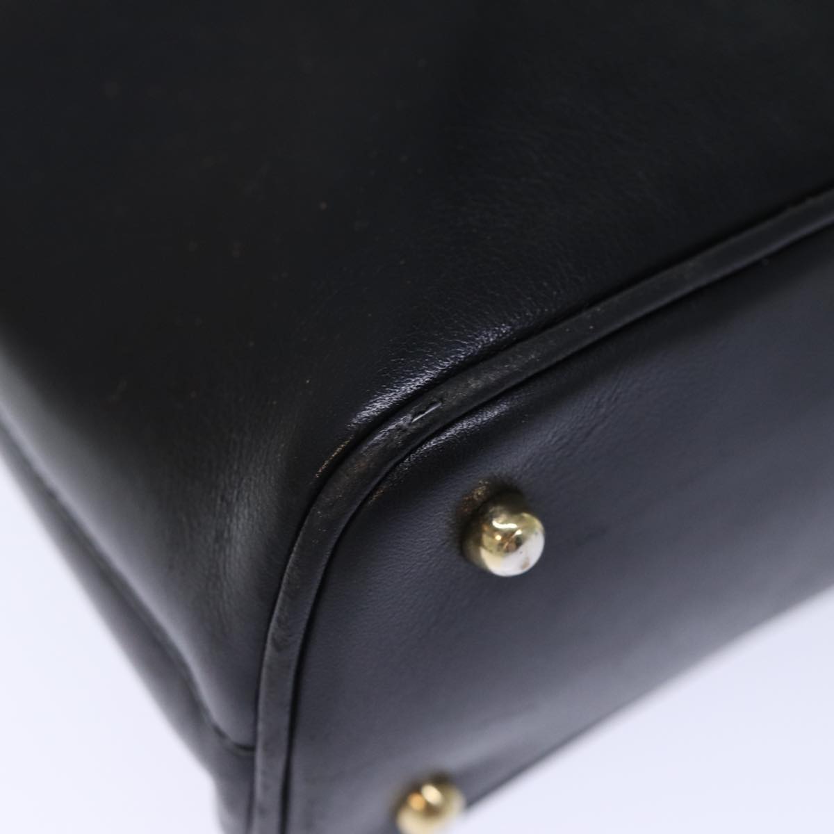 GUCCI Bamboo Hand Bag Leather 2way Black 72549